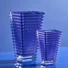 Baccarat Crystal, Eye Rectangular 8" Vase, Blue
