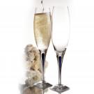 Orrefors Intermezzo Blue Champagne Crystal Flute, Single