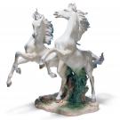 Lladro Classic Sculpture, Free As The Wind Horses Sculpture. Limited Edition