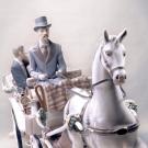 Lladro High Porcelain, Bridal Carriage Couple Sculpture. Limited Edition