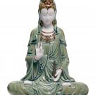 Lladro Classic Sculpture, Kwan Yin Figurine. Green