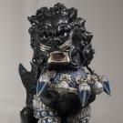 Lladro High Porcelain, Guardian Lion Sculpture. Black. Limited Edition