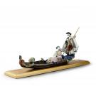 Lladro High Porcelain, Gondola In Venice Sculpture. Limited Edition