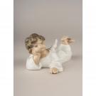 Lladro Classic Sculpture, Angel Laying Down Figurine