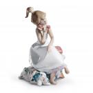 Lladro Classic Sculpture, Chit-Chat Girl Figurine