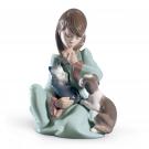 Lladro Classic Sculpture, Cat Nap Girl Figurine
