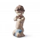 Lladro Classic Sculpture, A Child's Prayer Boy Figurine