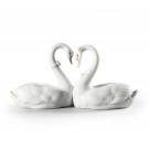Lladro Classic Sculpture, Endless Love Swans Figurine