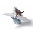 Lladro Classic Sculpture, Let's Fly Away Dog Figurine