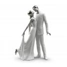 Lladro Classic Sculpture, Happy Anniversary Couple Figurine. Silver Lustre