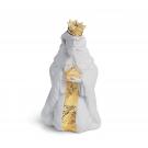Lladro Classic Sculpture, King Gaspar Nativity Figurine. Golden Lustre