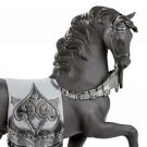 Lladro Classic Sculpture, A Regal Steed Horse Sculpture. Silver Lustre