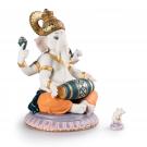 Lladro Classic Sculpture, Mridangam Ganesha Figurine. Limited Edition
