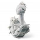 Lladro Classic Sculpture, My Fair Lady Bust Figurine. Silver Lustre