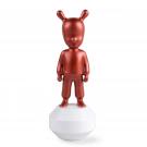 Lladro Design Figures, The Metallic Red Guest Figurine. Small Model