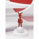 Lladro Design Figures, The Metallic Red Guest Figurine. Small Model
