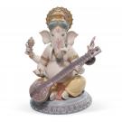 Lladro Classic Sculpture, Veena Ganesha Figurine