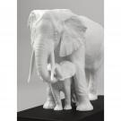Lladro Classic Sculpture, Leading The Way Elephants White Sculpture