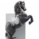 Lladro Classic Sculpture, Horse On Courbette Figurine. Silver Lustre