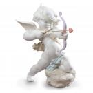 Lladro Classic Sculpture, Straight To The Heart Cupid Angel Figurine