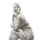 Lladro Classic Sculpture, In My Thoughts Woman Figurine