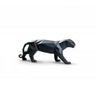 Lladro Design Figures, Panther Figurine. Black Matte