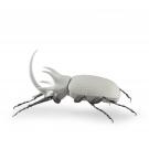 Lladro Design Figures, Rhinoceros Beetle Figurine. Matte White