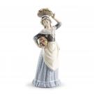 Lladro Classic Sculpture, Flower Picking Woman Figurine