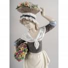 Lladro Classic Sculpture, Flower Picking Woman Figurine