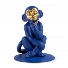 Lladro Design Figures, Little Monkey (Blue-Gold)
