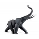 Lladro Design Figures, Elephant Sculpture. Black Matte
