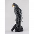 Lladro Design Figures, Macaw Bird Sculpture. Black-Gold. Limited Edition
