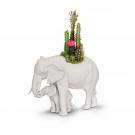 Lladro Classic Sculpture, Elephant Garden Sculpture. Matte White. Plant The Future