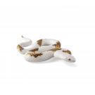 Lladro Snake, White, Copper