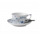 Royal Copenhagen, Blue Fluted Plain Tea Cup and Saucer 9.25oz.
