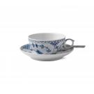 Royal Copenhagen, Blue Fluted Half Lace Tea Cup and Saucer
