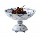 Royal Copenhagen, Blue Fluted Full Lace Footed Compote 11"
