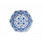 Royal Copenhagen, Blue Fluted Full Lace Cake Plate 8.25" W/ Double Lace Border