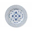 Royal Copenhagen, Blue Fluted Full Lace Cake Plate 9.75" With Open Border