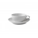 Royal Copenhagen, White Fluted Half Lace Tea Cup and Saucer 6.75oz.