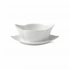 Royal Copenhagen, White Fluted Gravy Boat With Stand 18.5oz.