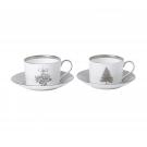 Wedgwood Winter White Teacup and Saucer Pair