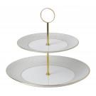 Wedgwood China Arris Gio Gold Cake Stand Two-Tier