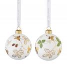 Wedgwood 2022 Wild Strawberry Bauble Ornament Pair
