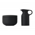 Royal Doulton Barber and Osgerby Olio Black Sugar and Creamer Set