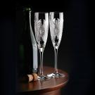Waterford Crystal Happiness Toasting Wedding Flutes, Pair