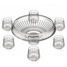 Waterford Mastercraft Lismore Arcus Punch Set, Bowl and 6 Cup Set