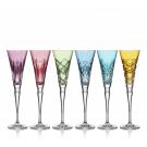 Waterford Winter Wonders Flute Colored Mixed Patterns Set of 6 Glasses
