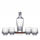Waterford Lismore Arcus 8 Piece Barware Set, Decanter, 4 Tumblers, 3 Wooden Trays