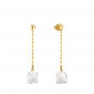Lalique Muguet Pierced Long Earrings, Gold